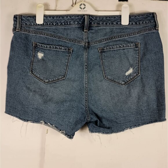 Old Navy Shorts Womens 16 Plus Blue High Rise Distressed Cutoff Denim Jorts Y2K - Picture 5 of 8